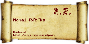 Mohai Réka névjegykártya